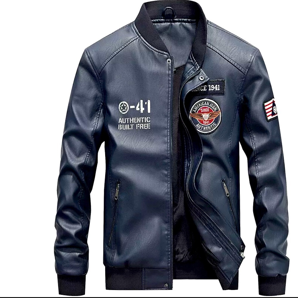 Lavnis Men's Leather Jacket TRENDY Baseball Coat